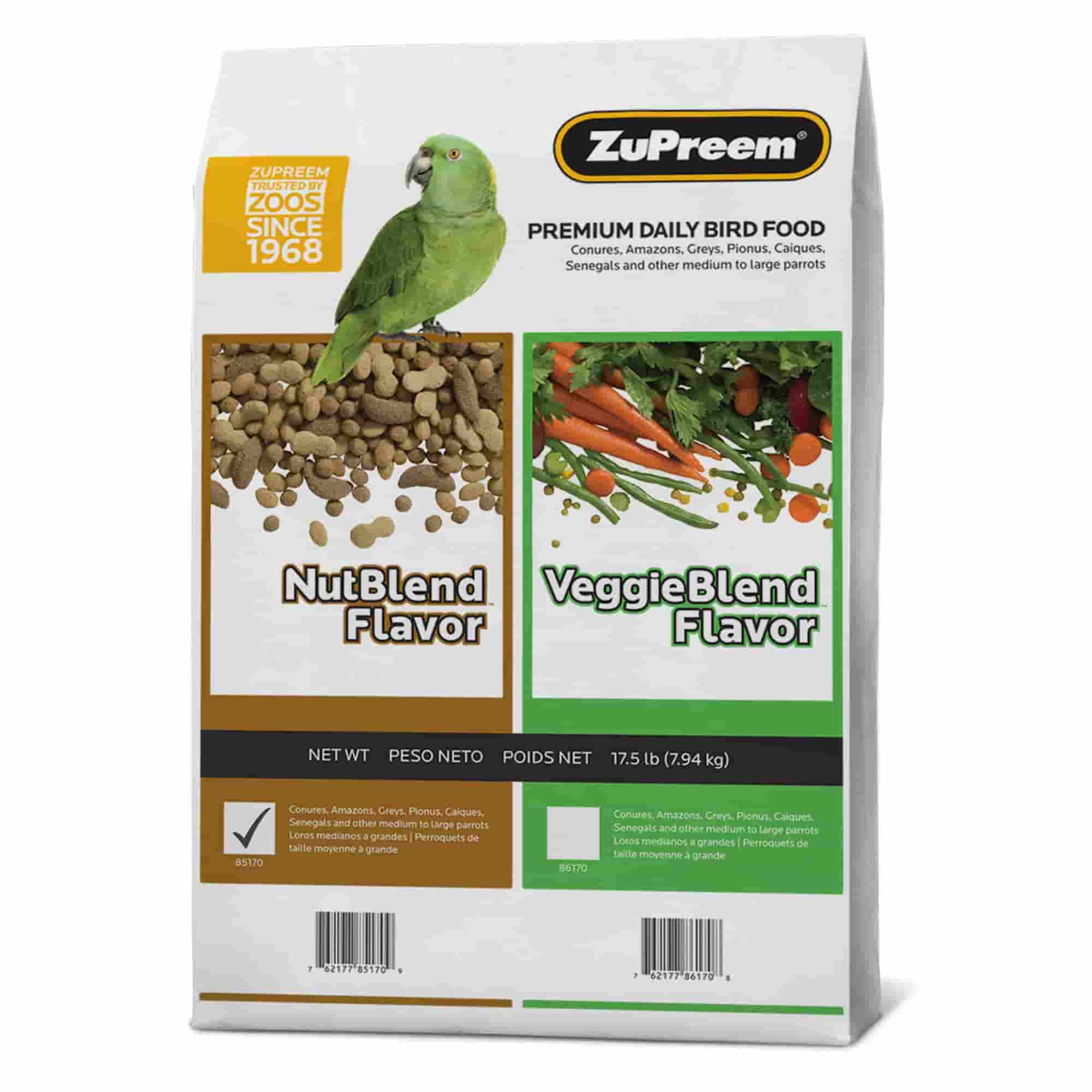ZuPreem NutBlend Pellet Bird Food for Parrots and Conures — Daily Nutritional Diet